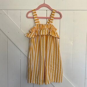 Zara Yellow and White Striped Kids Casual Dress